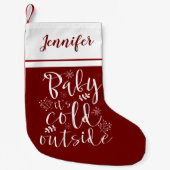 ベビーその冷たいアウトサイドかわいいレタススタイル スモールクリスマスストッキング (正面)