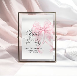 ベビーその冷たいアウトサイドピンクの弓の本ベビー ポスター