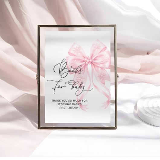 ベビーその冷たいアウトサイドピンクの弓の本ベビー ポスター