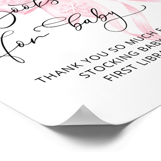 ベビーその冷たいアウトサイドピンクの弓の本ベビー ポスター (角)