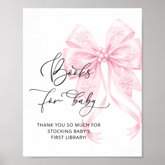 ベビーその冷たいアウトサイドピンクの弓の本ベビー ポスター (正面)