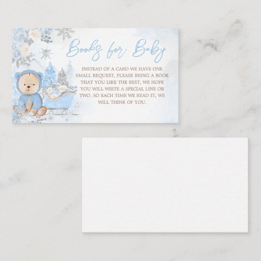 ベビーその冷たいアウトサイドブルーベアベビー本 エンクロージャーカード (正面/裏面)