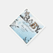 ベビーその冷たい冬の動物の外の赤ちゃんシャワー スタンダードカクテルナプキン (角)