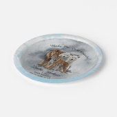 ベビーその冷たい冬の動物の外の赤ちゃんシャワー ペーパープレート (アングル)