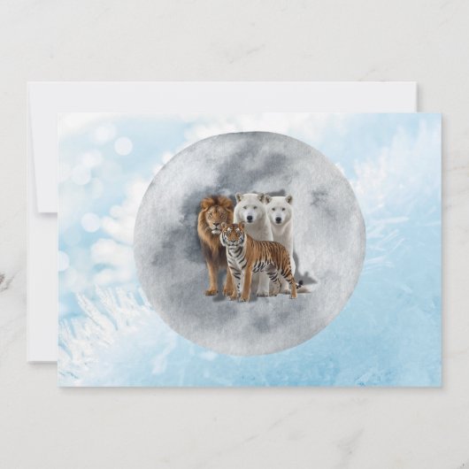 ベビーその冷たい冬の動物の外の赤ちゃんシャワー 招待状 (裏面)