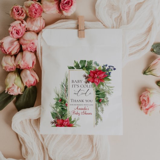 ベビーその冷たい冬の外の赤ちゃんシャワーギフト フェイバーバッグ