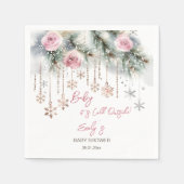 ベビーその冷たい冬の外の赤ちゃんシャワー食器 スタンダードカクテルナプキン (正面)