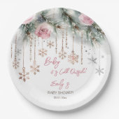 ベビーその冷たい冬の外の赤ちゃんシャワー食器 ペーパープレート (正面)