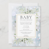 ベビーその冷たい冬の雪の外の赤ちゃんシャワー 招待状 (正面)