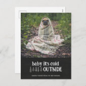 ベビーその冷たい外かわいいペットのホリデーフォト シーズンポストカード (正面/裏面)