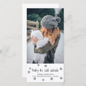 ベビーその冷たい外のシンプルスクリプト休日の写真 シーズンカード (正面/裏面)