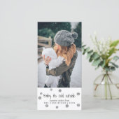 ベビーその冷たい外のシンプルスクリプト休日の写真 シーズンカード (スタンド正面)