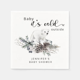 ベビーその冷たい外のベビースシャワー スタンダードカクテルナプキン