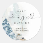 ベビーその冷たい外のベビースシャワー ラウンドシール (正面)