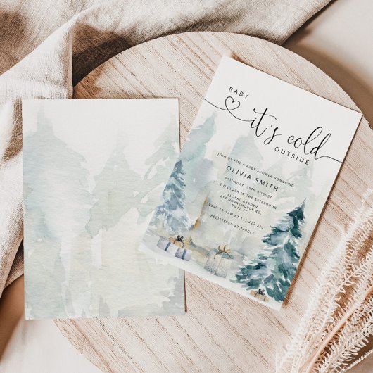 ベビーその冷たい外のベビースシャワー 招待状