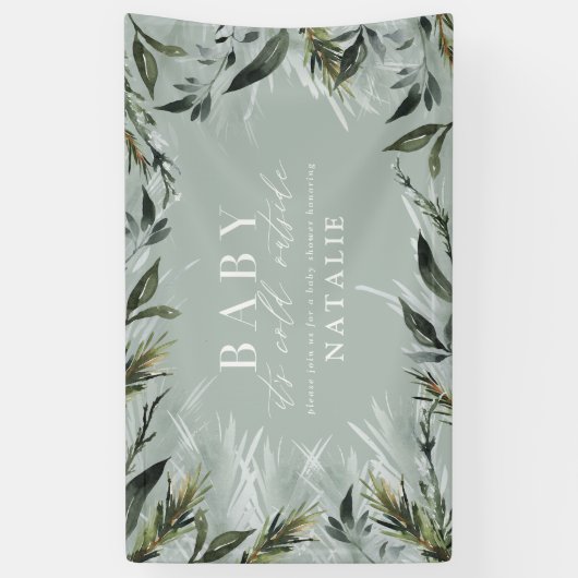 ベビーその冷たい外のベビースシャワー 横断幕 (縦)