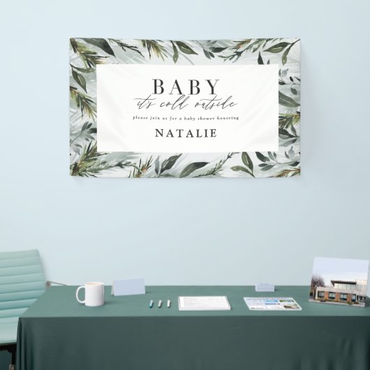 ベビーその冷たい外のベビースシャワー 横断幕 (トレードショー)