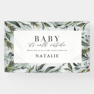 ベビーその冷たい外のベビースシャワー 横断幕