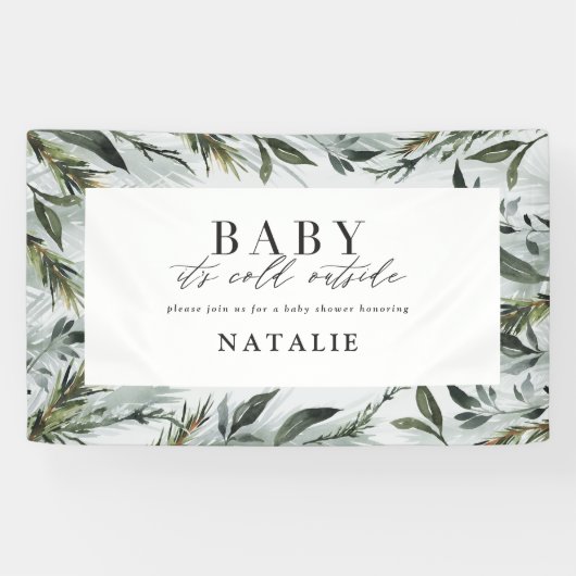 ベビーその冷たい外のベビースシャワー 横断幕 (横)