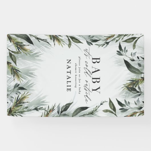 ベビーその冷たい外のベビースシャワー 横断幕 (横)