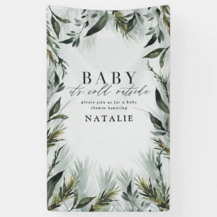 ベビーその冷たい外のベビースシャワー 横断幕