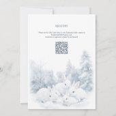 ベビーその冷たい外の冬のバンニーベビーシャワー 招待状 (裏面)