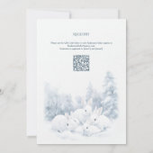 ベビーその冷たい外の冬のバンニーベビーシャワー 招待状 (裏面)