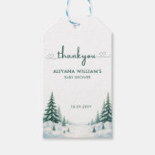 ベビーその冷たい外の冬のベビーシャワーパーティー ギフトタグ (正面)