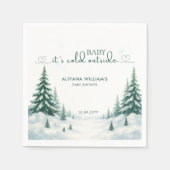 ベビーその冷たい外の冬のベビーシャワーパーティー スタンダードカクテルナプキン (正面)