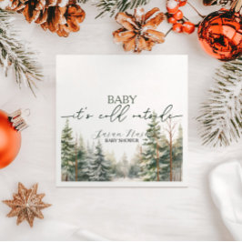 ベビーその冷たい外の冬のベビーシャワーパーティー スタンダードカクテルナプキン