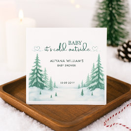 ベビーその冷たい外の冬のベビーシャワーパーティー スタンダードカクテルナプキン