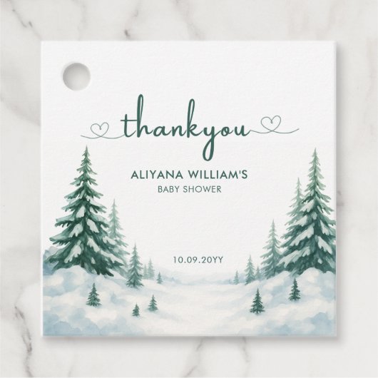 ベビーその冷たい外の冬のベビーシャワーパーティー フェイバータグ (正面)