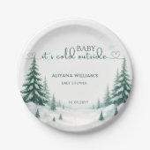 ベビーその冷たい外の冬のベビーシャワーパーティー ペーパープレート (正面)