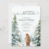 ベビーその冷たい外の冬のベビーシャワーパーティー 招待状 (正面)