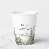 ベビーその冷たい外の冬のベビーシャワーパーティー 紙コップ (裏面)