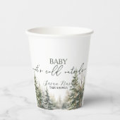 ベビーその冷たい外の冬のベビーシャワーパーティー 紙コップ (正面)
