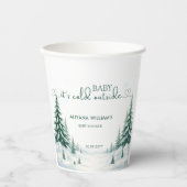 ベビーその冷たい外の冬のベビーシャワーパーティー 紙コップ (正面)