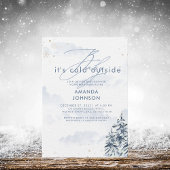 ベビーその冷たい外の冬の常緑の赤ちゃんシャワー 招待状