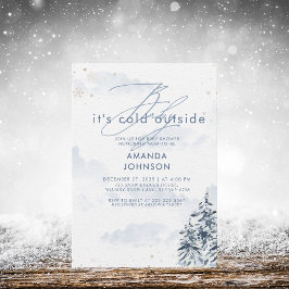 ベビーその冷たい外の冬の常緑の赤ちゃんシャワー 招待状