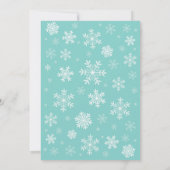 ベビーその冷たい外の冬の赤ちゃんシャワーアクア 招待状 (裏面)