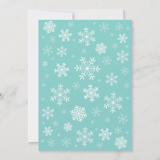 ベビーその冷たい外の冬の赤ちゃんシャワーアクア 招待状 (裏面)