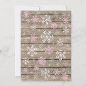 ベビーその冷たい外の冬の赤ちゃん女の子シャワー 招待状 (裏面)