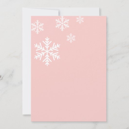 ベビーその冷たい外の女の子の冬の赤ちゃんシャワー 招待状 (裏面)