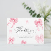 ベビーその冷たい外の女の子の赤ちゃんシャワーありがとう カード (スタンド正面)