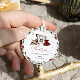 ベビーその冷たい外の女の子の赤ちゃんシャワーありがとう フェイバータグ