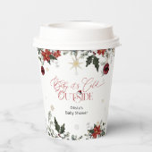 ベビーその冷たい外の女の子ベビーシャワー 紙コップ (裏面)