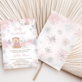 ベビーその冷たい外の女の子ベビーベイビーシャワー 招待状