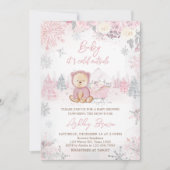 ベビーその冷たい外の女の子ベビーベイビーシャワー 招待状 (正面)