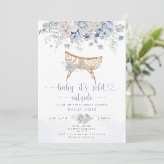 ベビーその冷たい外の子供部屋ベビーシャワー 招待状 (スタンド正面)