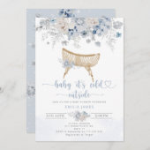 ベビーその冷たい外の子供部屋ベビーシャワー 招待状 (正面/裏面)